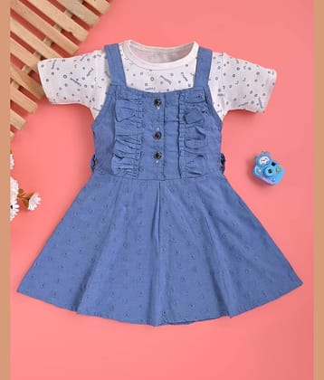 SM glob Girls Denim Dungarees ( Pack of 1 , Blue )