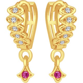 Alloy Gold Plated Bali Hoop Earring Dangle Earring Earring for Women and Girls  [VFJ1552ERG]