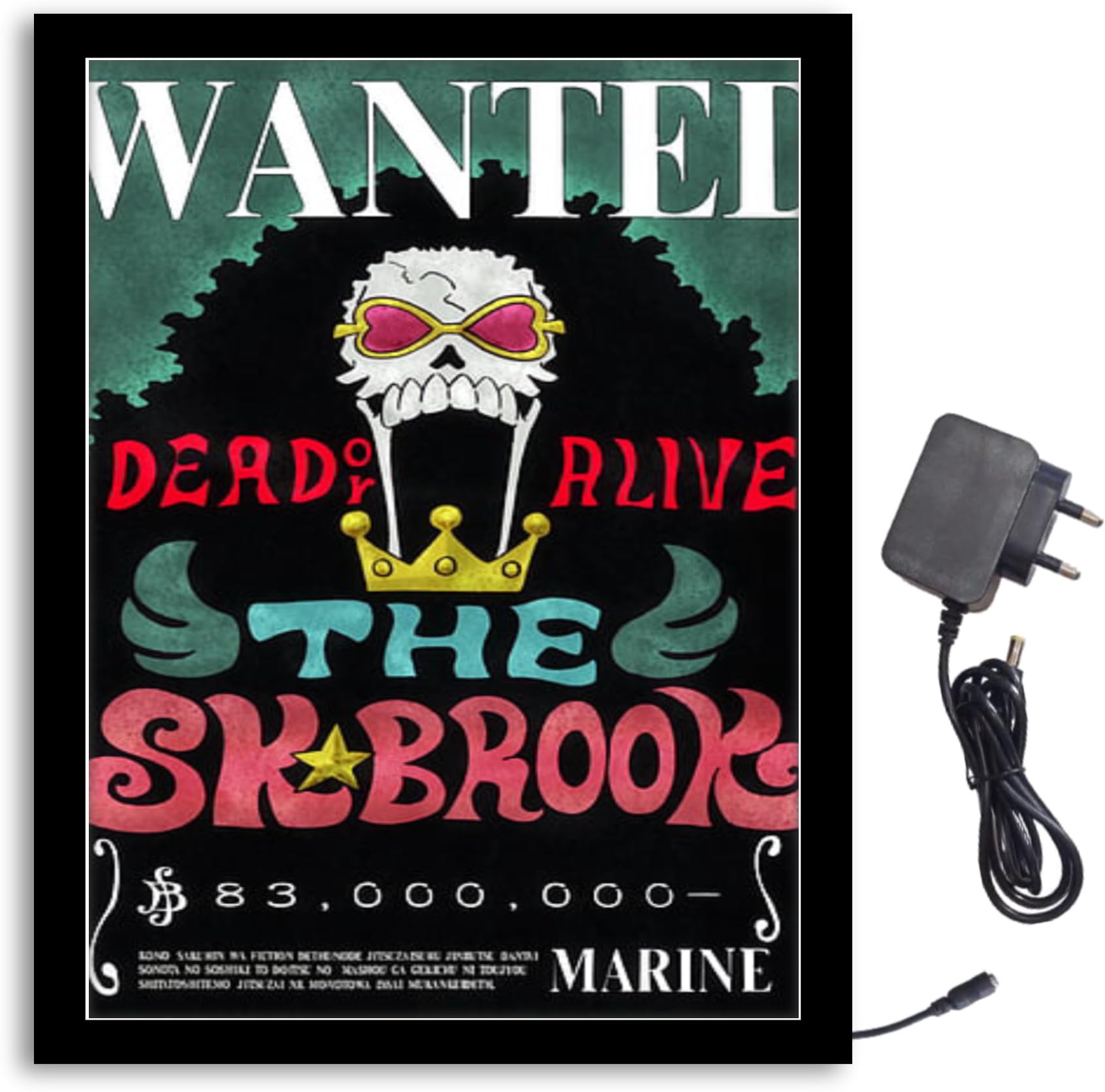 NOKKES One Piece The Skbrook Wanted Light Photo Frame 8X10 inch Led Light photo Frame With Light Adaptor Led Light Photo Frame Black Color Photo Frame_AQW197
