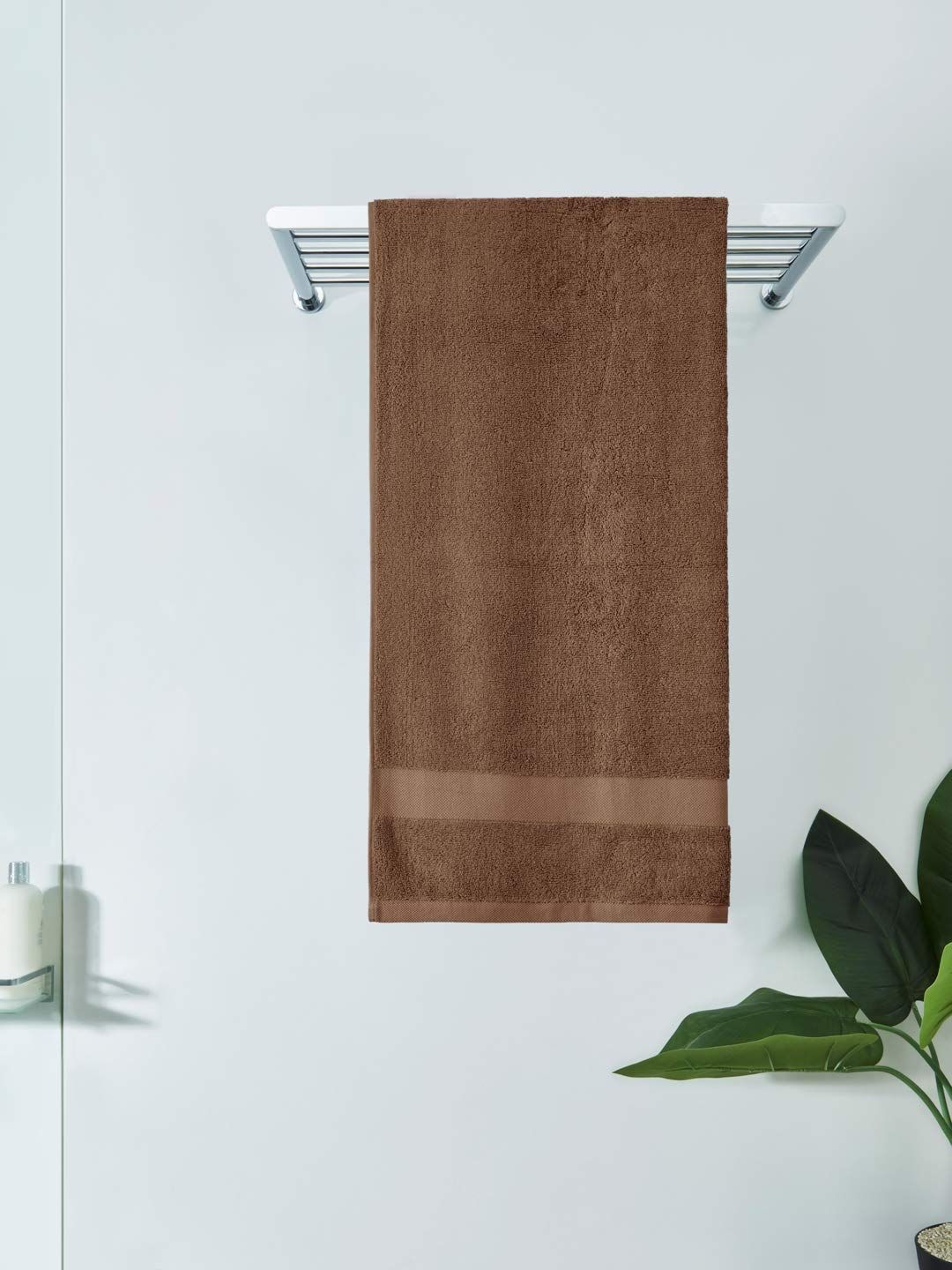 DDECOR - Vital Collection 100% Cotton Bomboo Plains And Textures Pattern  Bath Towel |75 CM X 150 CM| - Brown