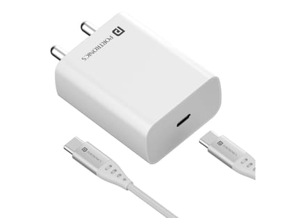 Portronics Adapto 25 Pro 25W Type C Wall Charger, Type C to Type C Fast Charging Cable,Type C PD Output, Over Charge Protection