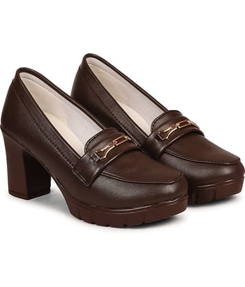 Saheb Brown Women's Slip On Heels