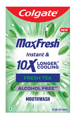 Colgate Maxfresh Mouthwash sachet Stick Antibacterial, 0% Alchol , Travel /Daily freshness ,12x12ml