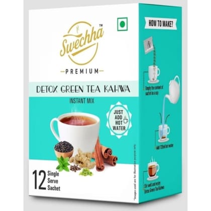 Swechha Kahwa Detox Green Tea Pack of 01 - 36 gm - 01 pack contains 12 pouches