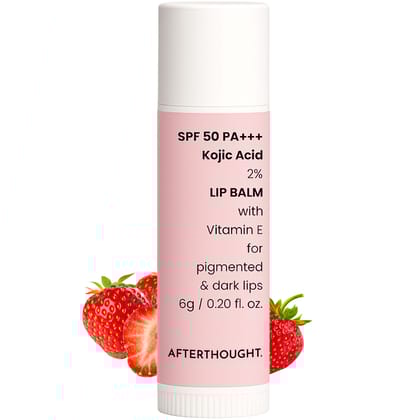 SPF 50 PA+++ Lip Balm with 2% Kojic Acid, Fights Pigmentation | For Dry & Chapped Lips | Strawberry Fragrance | For Women & Men |6g
