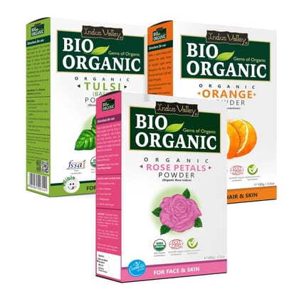 INDUS VALLEY BIO Organic Rose Petals Powder | Rosa indica, Orange Peel Powder | Citrus aurantium & Tulsi Powder | Ocimum Sanctum - (100x3 = 300g) INDUS VALLEY BIO Organic Rose Petals Powder | Rosa indica, Orange Peel Powder | Citrus aurantium & Tulsi Pow INDUS VALLEY BIO Organic Rose Petals Powder | Rosa indica, Orange Peel Powder | Citrus aurantium & Tulsi Powder | Ocimum Sanctum - (100x3 = 300g) INDUS VALLEY BIO Organic Rose Petals Powder | Rosa indica, Orange Peel Powder | Citrus aurantium & Tulsi Pow