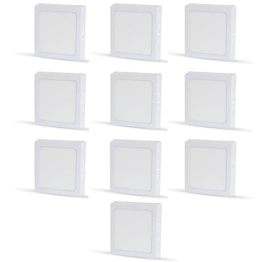 Multi Traders LED Square Ceiling Surface Panel Light Color-White (18 Watt, Pack of 10)