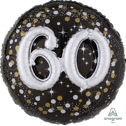 Sparkling 60th Birthday Balloon 36" P75
