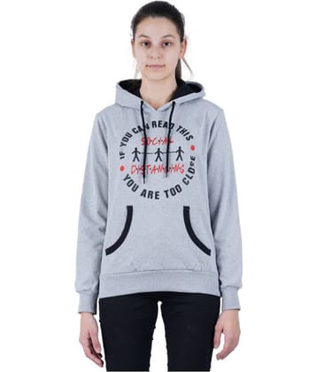 Zebu Cotton - Fleece Grey Hooded Sweatshirt