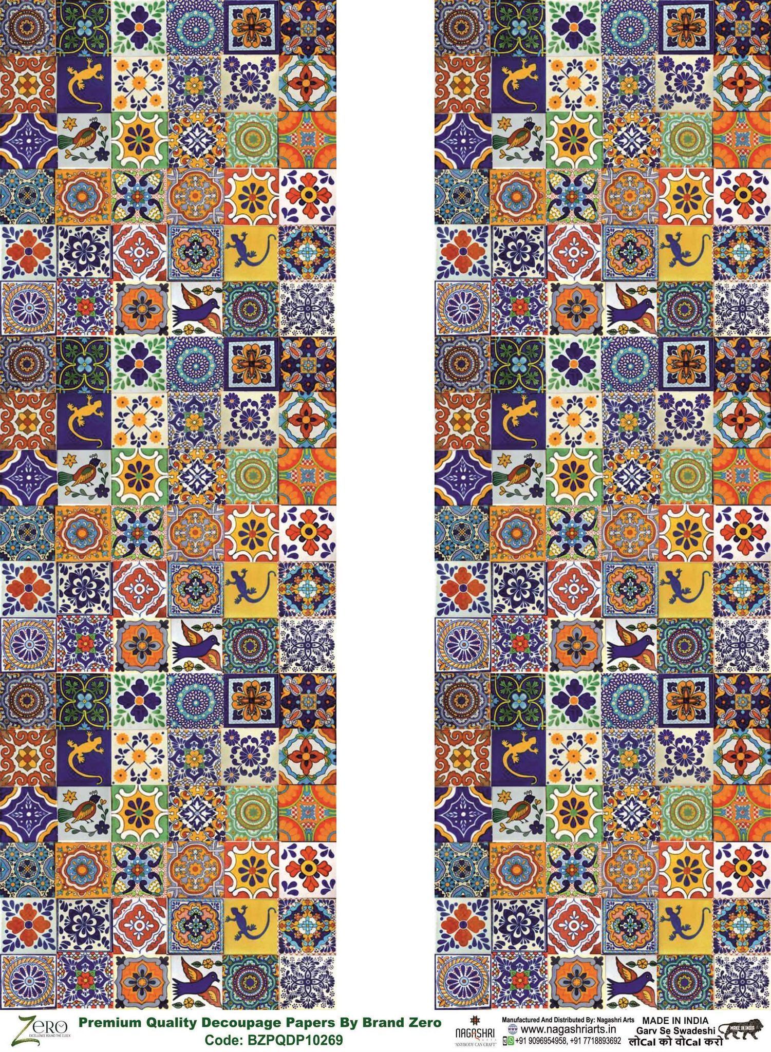 Brand Zero Premium Quality Decoupage Paper Pack of Two - Design Code: BZPQDP10269