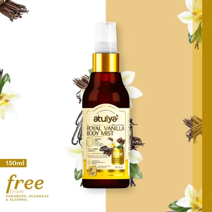 Atulya Royal Vanilla Body Mist | Nourishing and Refreshing - 150ml