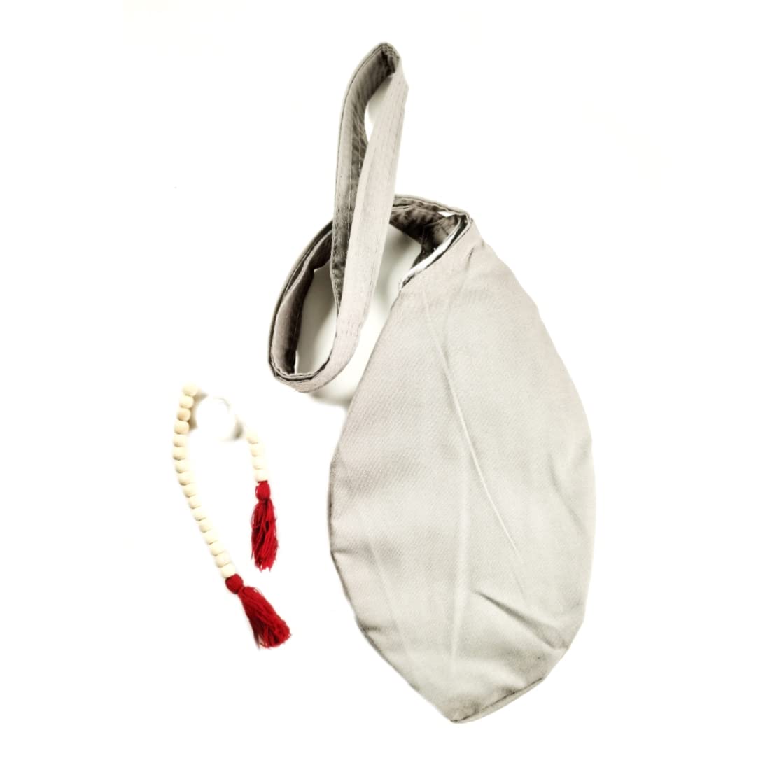 MAYAPURI Quill Grey Color Cotton Chanting Bag/Beads Bag with Sakshi Mala Counter