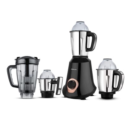 Bajaj Military Series Glamore 1000 W Mixer Grinder With 4 Jars (3 Stainless Steel Jars + 1 Fruit Filter Jar) | DuraCut Blades | Powerful Titan Motor | Unbeatable Toughness | 2 Yrs Warranty【Jet Black】 Bajaj Military Series Glamore 1000 W Mixer Grinder Wit