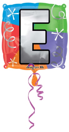 Letter E Quad Shaped Balloon - Helium Quality - 18 inches - 1PC