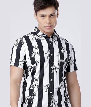 Locomotive 100% Cotton Slim Fit Printed Half Sleeves Men's Casual Shirt - Multicolor ( Pack of 1 )