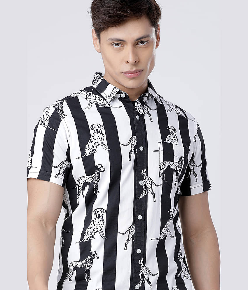 Locomotive 100% Cotton Slim Fit Printed Half Sleeves Men's Casual Shirt - Multicolor ( Pack of 1 )