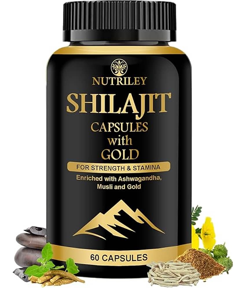 Nutriley Shilajeet Gold Capsules, Pure Shilajit, Original Shilajit, Pure Shilajit Capsule, for Vigour & Vitality, enriched with Shilajit, Hammer Of Thor Original Capsule For Performance Stamina, Size
