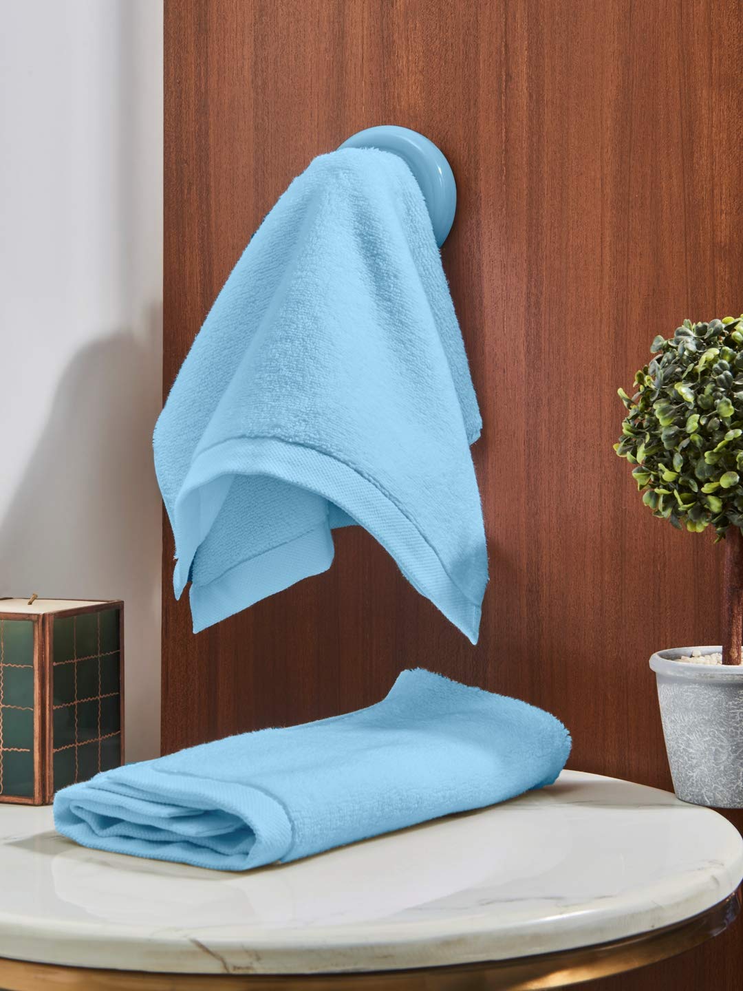 DDECOR - Midas Collection 100% Cotton Bomboo    Hand Towel |40 CM X 60 CM| - Blue