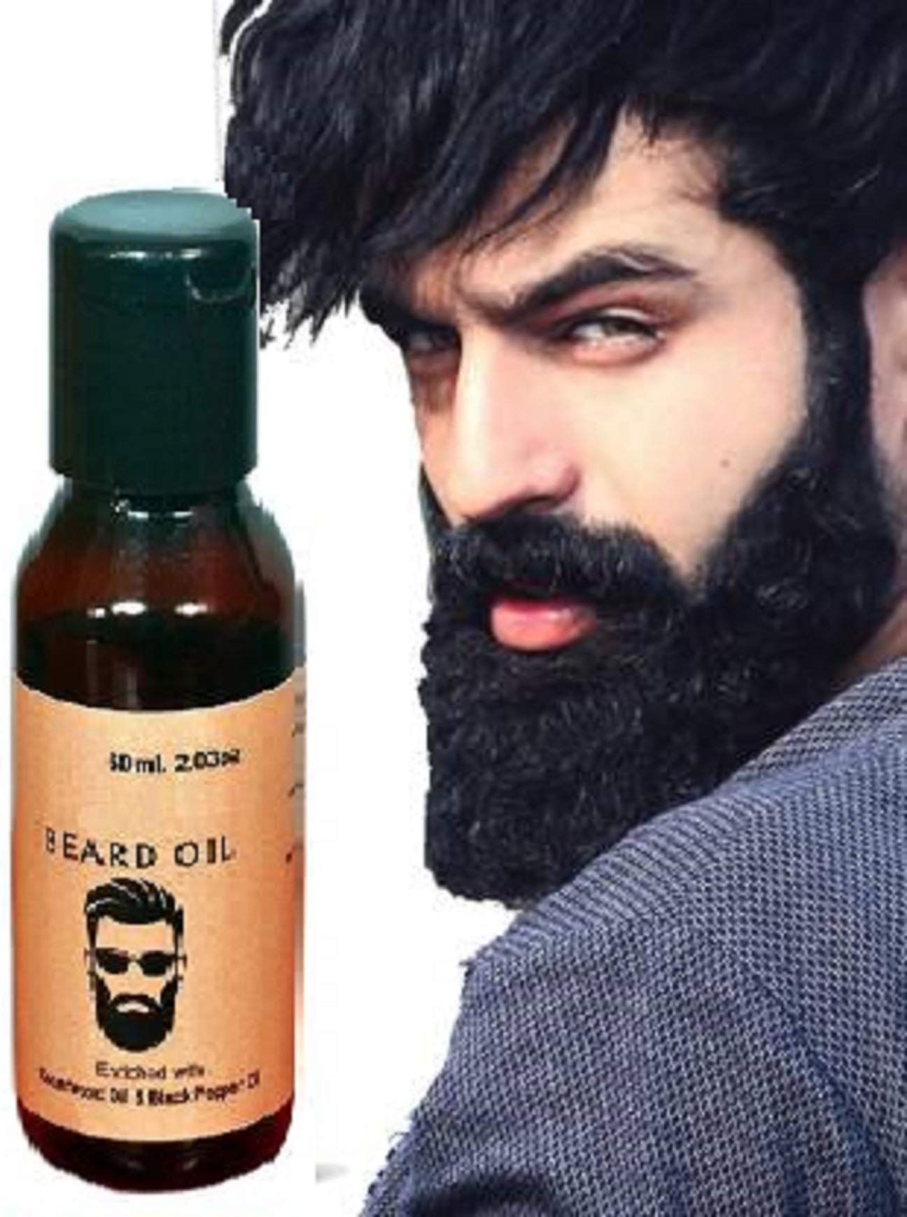 Elecsera Advanced Beard Growth Oil for Men - (Almond & Thyme) for Beard Growth Hair Oil (60 ml)