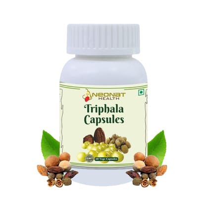 Neonat Health Triphala Capsules | Ayurvedic Blend of Amla, Haritaki & Bibhitaki | Supports Digestion, Immunity & Detox | Pure, Vegetarian, Gelatin-Free | 60 Capsules Neonat Health Triphala Capsules | Ayurvedic Blend of Amla, Haritaki & Bibhitaki | Supports Digestion, Immunity & Detox | Pure, Vegetarian, Gelatin-Free | 60 Capsules