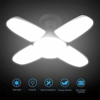 Sarvatr  4 Blade Fan Shape LED Light Bulb 28W and B22 Holder with Ultra Bright (White) Pendants Ceiling Lamp