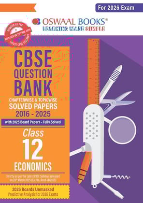 Oswaal CBSE Question Bank Chapterwise and Topicwise SOLVED PAPERS Class 12 Economics For Exam 2026 Paperback � 3 April 2025--qbeco12 [Paperback] [Oct 30, 2024] Oswaal Books And Learning Private Limited