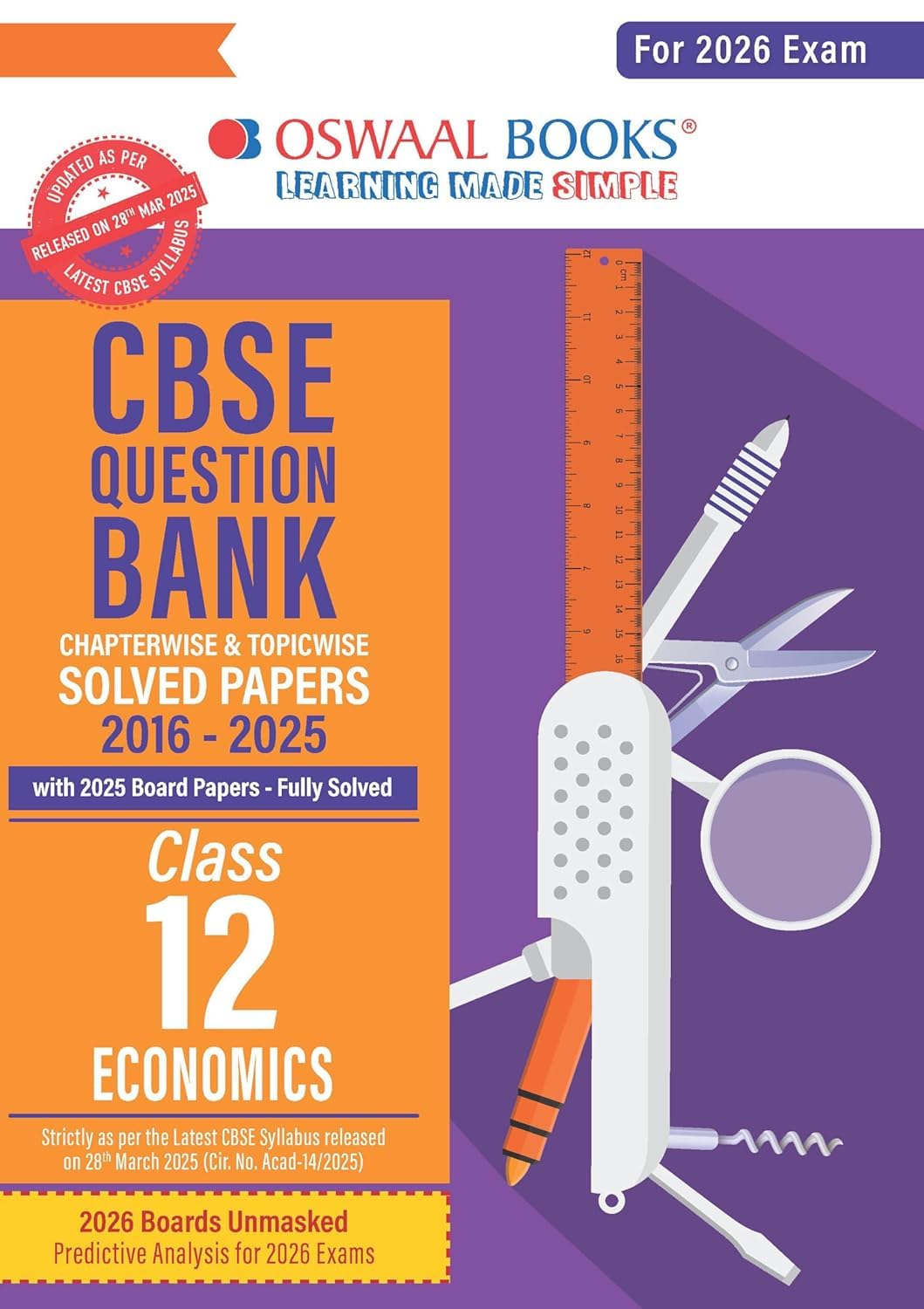 Oswaal CBSE Question Bank Chapterwise and Topicwise SOLVED PAPERS Class 12 Economics For Exam 2026 Paperback � 3 April 2025--qbeco12 [Paperback] [Oct 30, 2024] Oswaal Books And Learning Private Limited
