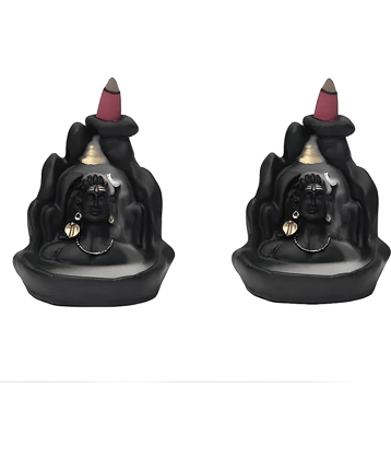Khushi Enterprises - Smoke Shiva Backflow Showpiece 11 cm ( Pack of 1)