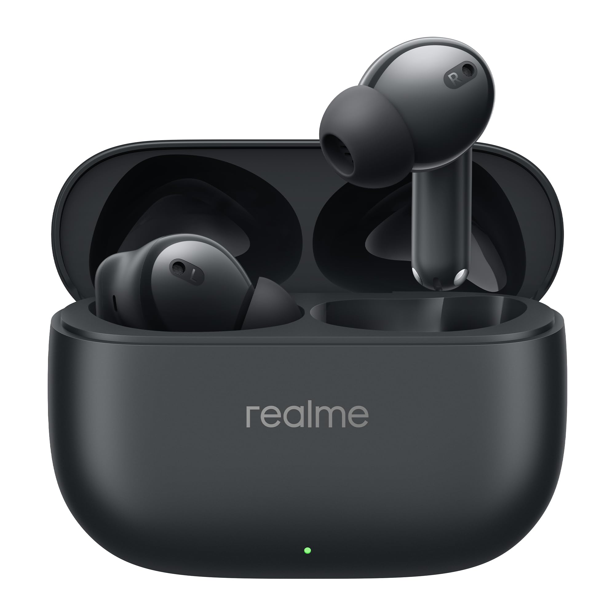 realme Buds T310 True Wireless in-Ear Earbuds with 46dB Hybrid ANC, 360 Spatial Audio, 12.4mm Dynamic Bass Driver, Upto 40Hrs Battery and Fast Charging (Vibrant Black)