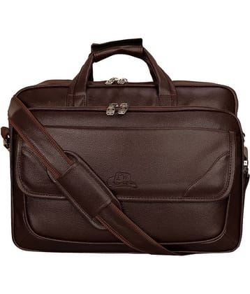 Leather World Classic 22Ltrs Brown P.U. Office Bag