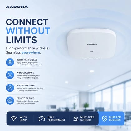 AXC-1800L 1800 Mbps Lite is an 11ax Wi-Fi standard high power Ceiling Wireless Access Point