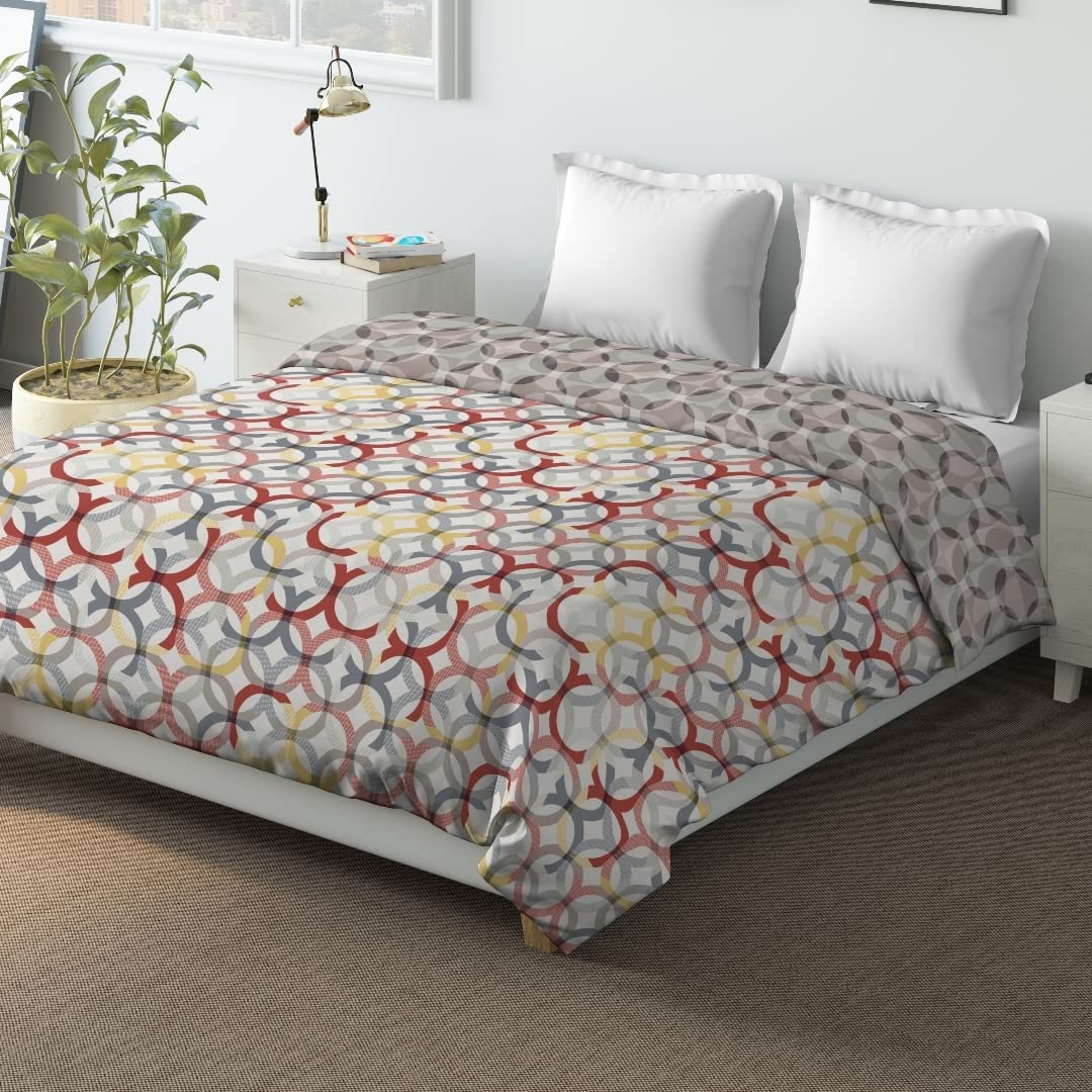 DDECOR - Esteem Collection 100% Cotton Geometric Pattern 210TC King Quilt |229 CM X 274 CM| - Grey