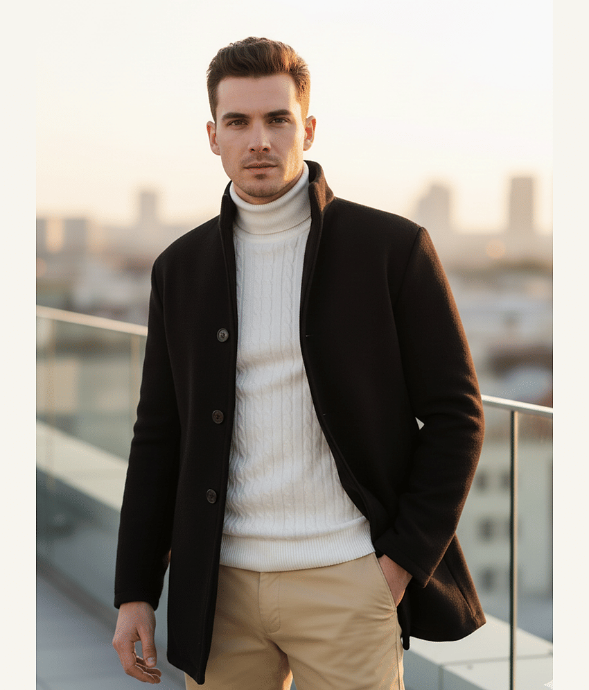 Rigo Fleece Men's Blazer - Black ( Pack of 1 )