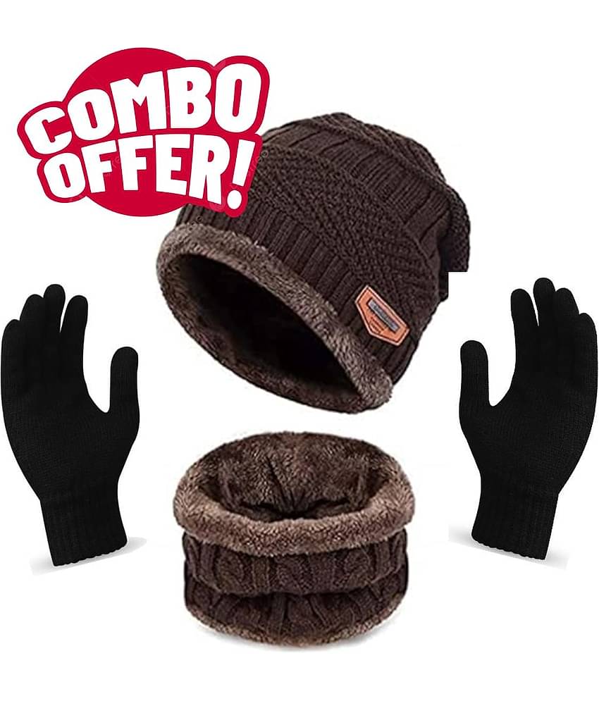 Paryag Pack of 1 Woollen Men's Cap ( Brown )