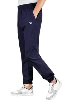 Men's Polyster Solid Track Pant-Lower (Navy Blue, M)-PID47674