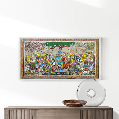 Krishna Rasleela Patta Tussar Painting