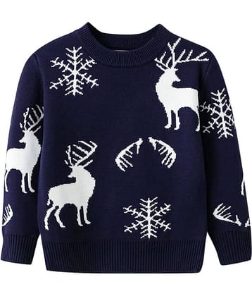GTwo Pack of 1 Boys Woollen Blend Pullover Sweater ( Navy )