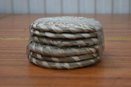 Natural Fiber Woven Coasters - Eco-Friendly & Handcrafted (Set of 6)
