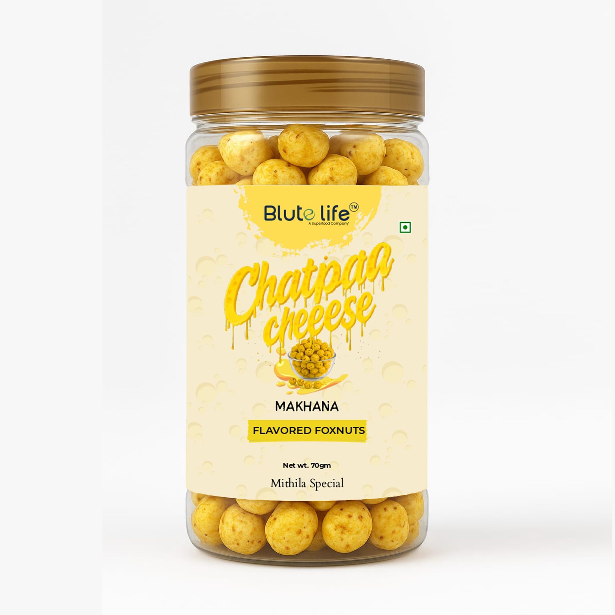 Blute life Roasted/Flavoured Makhana | High In Protein | High Fiber | Calcium Rich | Low Cholestrol | No Palm Oil | 80g Pack (Super Crunchy Roasted/Flavoured Makhana)