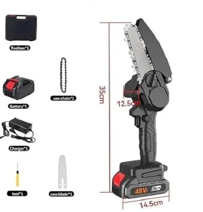 Mini Cordless Electric Chainsaw | 5-Inch Mini Electric Saw | Lightweight One-Hand Operated Battery Powered Cutter for Tree Branch, Wood Cutting & Garden Trimming Tool Mini Cordless Electric Chainsaw | 5-Inch Mini Electric Saw | Lightweight One-Hand Operated Battery Powered Cutter for Tree Branch, Wood Cutting & Garden Trimming Tool