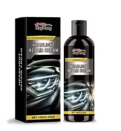 Car Headlight Restoration Kit  Clears Scratches, Dirt & Oxidation for Crystall Clear Headlights, Easy to Apply, Long-Lasting Shine,100ml Cleaner with Sponge & Cloth