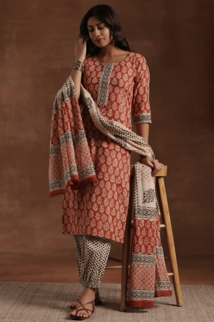 Women Pure Cotton Kurta Salwar Dupatta Set