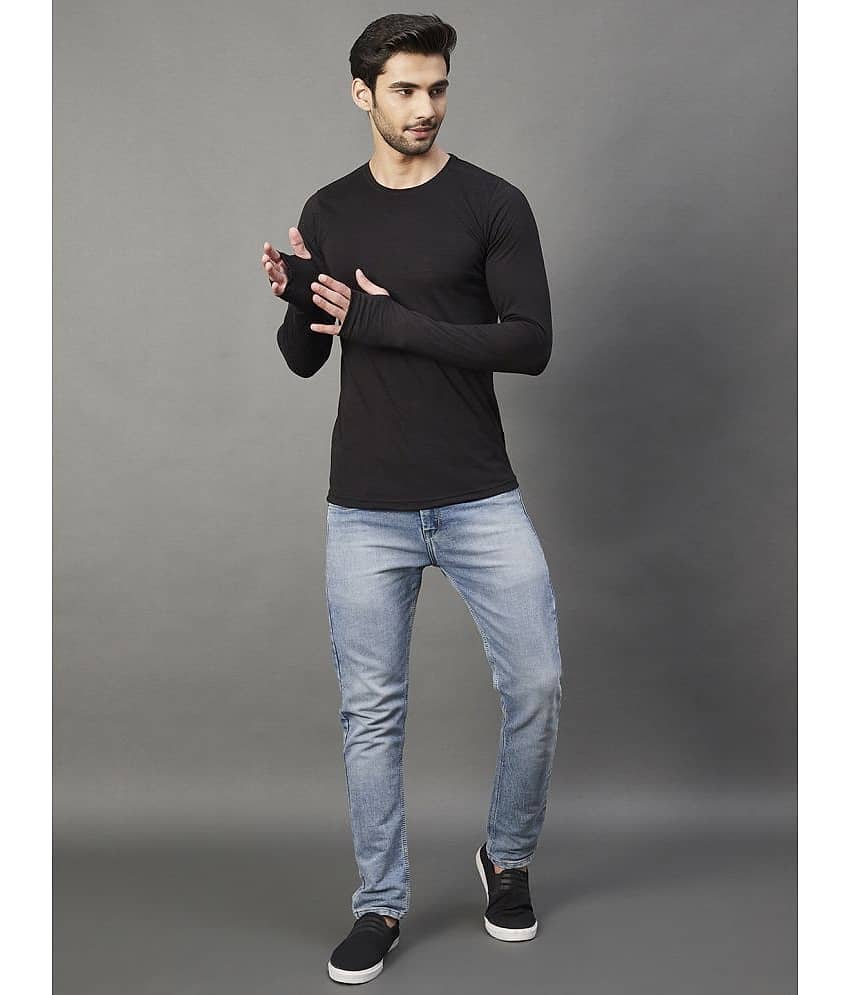 Rigo Pack of 1 Cotton Slim Fit Men's T-Shirt ( Black )