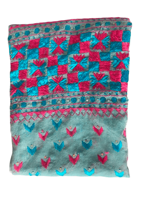 Hand-Embroidered Chanderi Dupatta