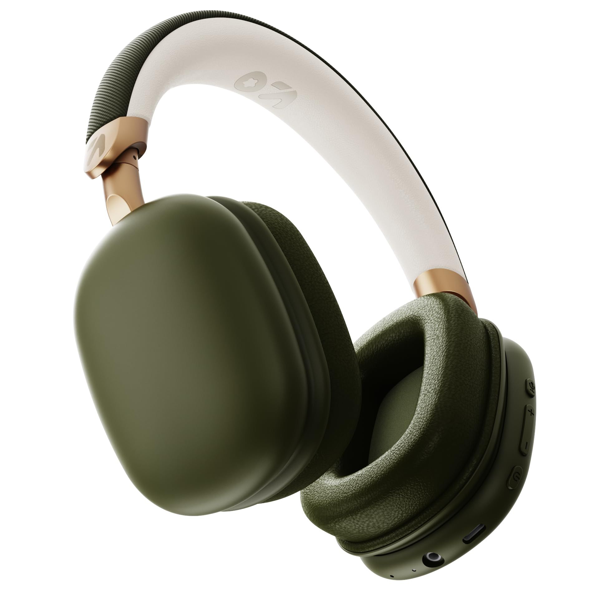 GOBOULT Newly Launched Fluid X Headphones Bluetooth Wireless 60H Playtime, 40mm Bass Driver,Zen ENC Mic,Type-C Charging,Gaming Mode, BTv 5.4, Made in India, Headphones Wireless with mic (Pine Green) GOBOULT Newly Launched Fluid X Headphones Bluetooth Wir