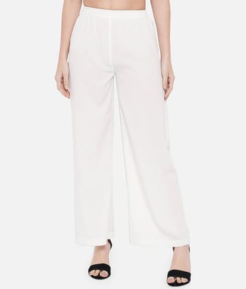 OTIRA Pack of 1 Crepe Straight Women's Palazzos ( White )