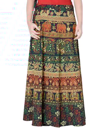 Sttoffa Cotton Wrap Skirt - Green