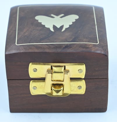 Butterfly Inlay Wooden Mini Storage Box