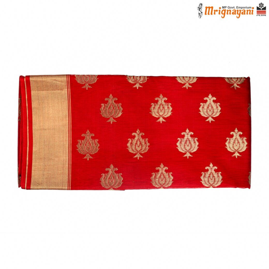 HANDLOOM CHANDERI SILK SAREE WITH BLOUSE (SKU - 1SC101120622, SAREE - 1027)