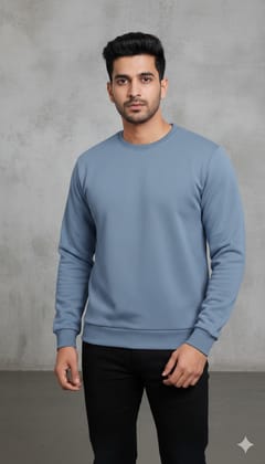 Men’s Solid Sweatshirt | Heavy 3-Thread Winter Sweatshirt | Warm & Comfortable